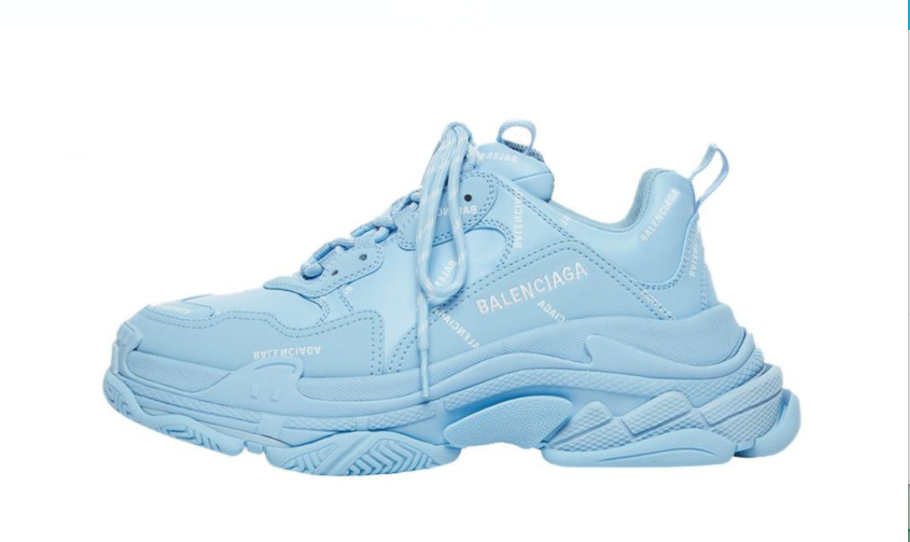 Ba1enc1aga All Over Logo Triple S Blue Grey 524039W2FA14090