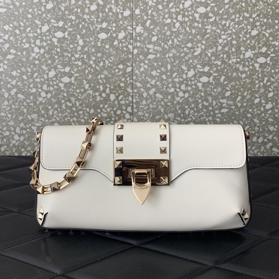 Valentino rockstud bag 26*13*7CM white 2023111703