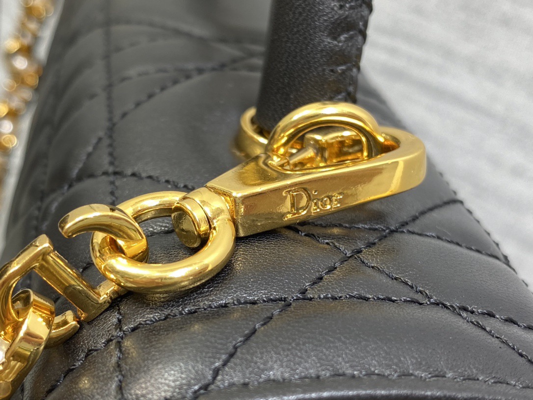 D*or medium D*or ange bag black macrocannage calfskin 25cm