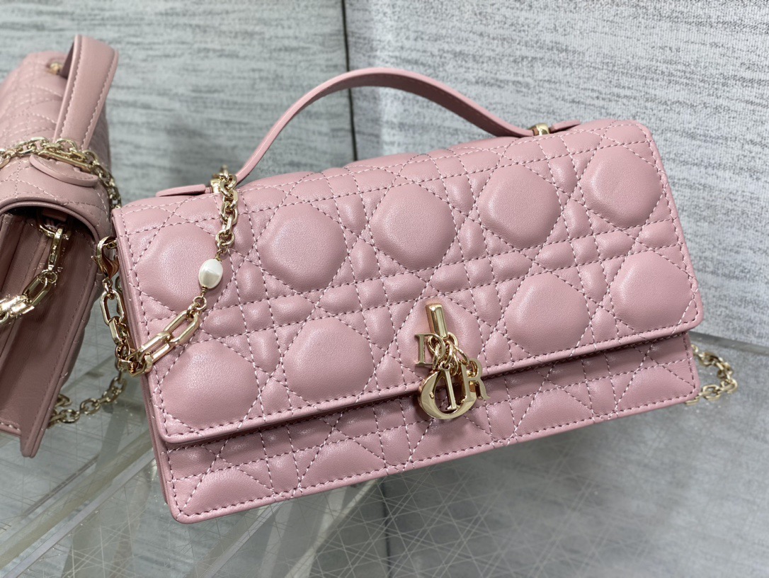 D*or my D*or mini bag antique pink cannage lambskin 21*11*5cm