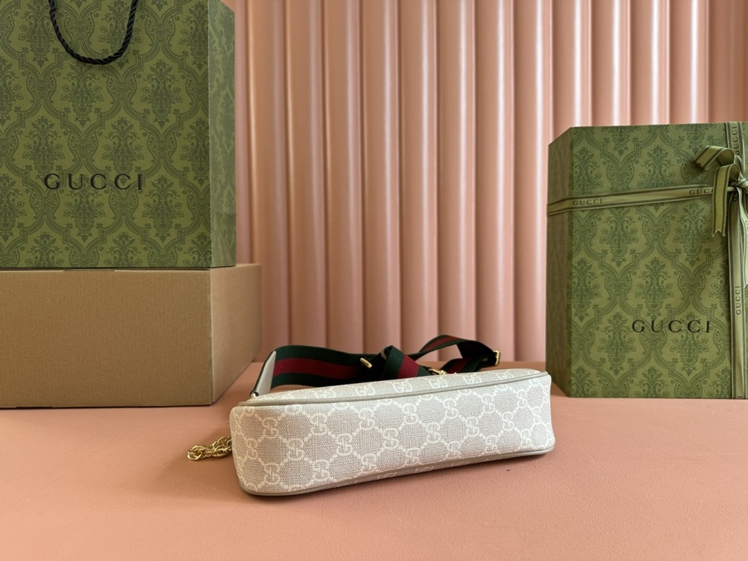 G*u*i ophidia small shoulder bag beige and white gg 25*15.5*6cm