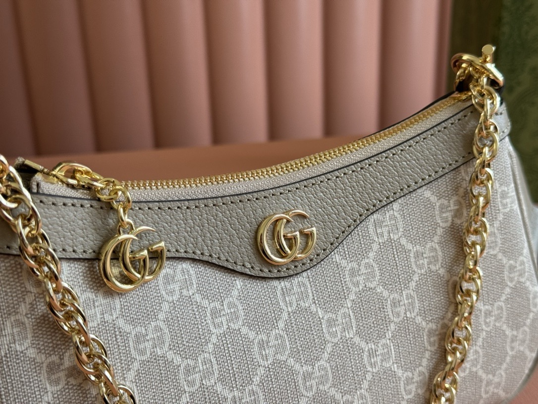 G*u*i ophidia small shoulder bag beige and white gg 25*15.5*6cm