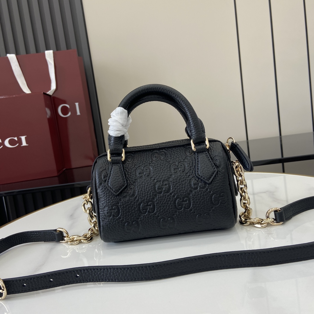 g*u*i gg emblem S*per mini top handle bag 16.5x10x8cm