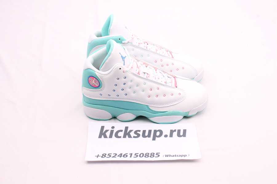 Air Jordan 13 Retro White Soar Green Pink (GS) 439358-100