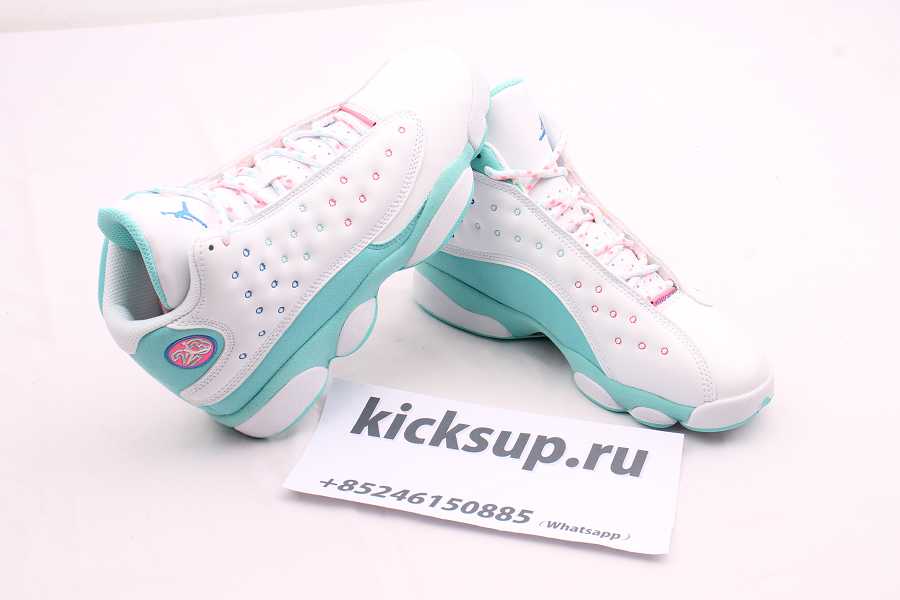 Air Jordan 13 Retro White Soar Green Pink (GS) 439358-100