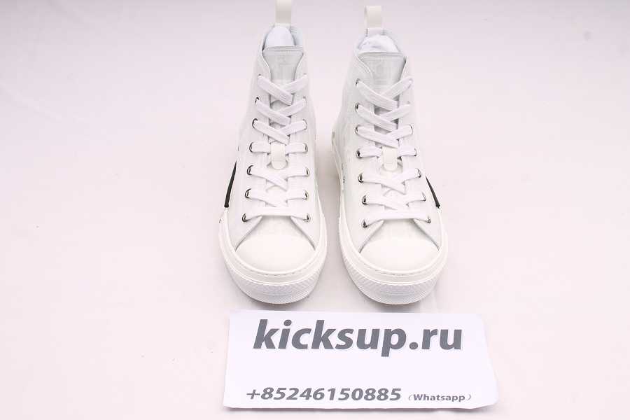 D10r B23 High-Top Sneaker White D10r Oblique Canvas Technical Fabric Sneakers